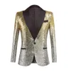 Herren Anzüge Blazer Schwarz Pailletten One Button Schalkragen Anzugjacke Herren Bling Glitter Nachtclub Prom DJ Blazer Jacke Herren Bühnenkleidung für Sänger 230329