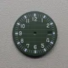Kits de reparación de relojes, herramientas, esfera modificada de 28,5mm, NH35, NH36, verde luminoso para movimiento automático 4R 6R con logotipo S