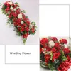 Dekoracyjne kwiaty wieńce świąteczne przyjęcie do domu ogród 100 cm DIY Wedding Flower Murs Organizacja Jedwabne Poniki Rose Artificial Row U0330