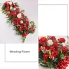 Dekorativa blommor kransar festliga partier levererar hem trädgård 100 cm diy bröllop blomma vägg arrangemang silke pioner rose konstgjord rad u0330