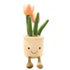 Cute simulation flower doll plant ornament tulip flower bouquet plush potted toy doll doll gift