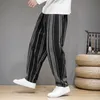 Pantalons pour hommes 2023 Hommes Joggers Coton Lin Side Stripe Hommes Harem Pantalon Vintage Cordon Casual Male Harajuku Streetwear 4XL 230329