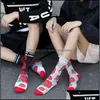 Buty części akcesoria Socki Nowe tiedye róża bawełna kolorowy wir czerwony kwiat Hiphop liter deskorolka śmieszne szczęśliwe sockings men dro dhax3