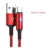 USB Typ C 3A Kabel LED Schnellladekabel für Mobiltelefone für Xiaomi Redmi Samsung S22 Huawei Typ C Datenladekabel