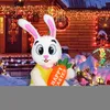 Autres fournitures de fête d'événement OurWarm Oeuf de lapin de Pâques Décoration gonflable Lapin Décoration extérieure avec LED pour jardin pelouse fête de vacances en famille 230329