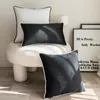 Federa per cuscino Modern Simple Swan Velluto in bianco e nero Rolling Rope Binding Ins Tinta unita Modello Room Cushion Ampio schienale