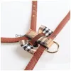 Hundehalsbänder Leinen Designer Haustierzubehör Kshaped Harness Bow Collar And Leash Set Britischer Stil Mticolor Größenverstellbar Fashi Dhhcx