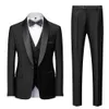 Mens Suits Blazers Men Mariage Color Block Collar Jacket Trousers Waistcoat Male Business Casual Wedding Coat Vest Pants 3 Pieces Set 230329