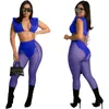 Women's Two Piece Pants WEIN 5Sets Bulk Wholesale Sets For Women Summer Tops See Through Gauze Suits Bikini Crop Clothing 0222-2