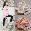 Athletic Outdoor Girls Sports Shoes Spring Child Sneakers Rhinestones Glittering Outdoor Leisure Shoes for Kids Girls paljett Kids Toddler W0329
