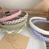 Coréen doux Plaid bandeaux minces bandeaux élégant couleur unie tête cerceau femmes diadème bandeau bandeau cheveux accessoires