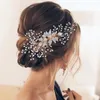 Başlıklar HP54 Gelin Headdress Düğün Saç Aksesuarları Taramalı Gümüş Boncuklar Gelin Takı Tiara Headwar Girl Hediye
