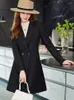 Costumes pour femmes femmes automne hiver Long Blazer abricot noir solide bureau dames femme travail porter formel veste manteau