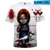 Erkek Tişörtleri Kötü İyi Guys Oyuncak 3D Baskılı Gömlek Erkekler/Kadınlar Cadılar Bayramı Chucky Baskı Tişört Tişört Sıradan Artı Boyut Giysileri