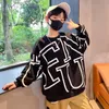 Jacken Mode Sweatshirts Große Jungen Herbst Pullover Langarmshirts Teenager Schule Lose Buchstaben Drucken Kinderkleidung 6 8 10 12 Jahre 230329