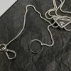 Stränge, Strings Designer umgekehrtes Dreieck Metall Microlabel Schlüsselanhänger Anhänger Halskette Frauen neue Schmuck Mode lange Kette Trend 5TBI