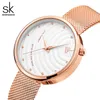 Armbanduhren Top-Marke SK Damen Quarzuhr Edelstahlarmband Dame für Armbanduhren Zegarek Horloges Vrouwen