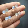 Серьги 1 пара Fengbaowu Natural Blue Moonstone Sphere Серьга 925 Серебряная серебряная энергия REIKI HEALING Stone Women Женщины модные украшения