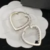 Designer Hoop Dangle Earring Fashion Crystal Heart Eardrop For Woman Classic Brand Gold Silver Luxurys Jewelry Earrings