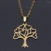 Pendentif Colliers Arbre De Vie En Acier Inoxydable Charme Collier Pour Femmes Drop Dainty Bijoux De Mode En Gros