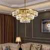 Candeliers lideram a lâmpada pendente de luxo da sala de estar moderna redonda de cristal cozinha da casa de decoração da casa