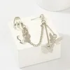 Backs oorbellen voor Creative Cuff Earring Chain Women Ear Studs Butterfly Wrap Clip On Crawler Bunging J