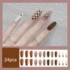 Falska naglar 1 Set Artificial Nail Shining Fake Caramel Color Jelly Lim Press On Löstagbar