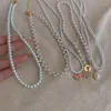 Naszyjniki wiszące vintage Pearl cyrkon serce motyl Charm warstwowy naszyjnik dla kobiet wykwintne obojaki biżuterii Prezenty