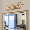 Applique murale Europe miroir armoire lumière 52 CM E14 doré décor chambre salle de bain pour maquillage verre abat-jour photo applique