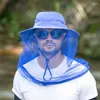 Bérets unisexe Anti moustique insecte seau chapeau été extérieur Jungle ferme pêche soleil hommes respirant maille plein visage Protection Net