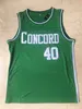 Concord Academy High School 40 Shawn Kemp Jersey Basketball College University Koszulka All Szygowana drużyna kolor zielony dla fanów sportu oddychaj Pure Cotton Man NCAA