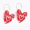 Boucles d'oreilles créoles grand coeur exagéré pour femmes fille personnalité rouge Aretes boîte de nuit danse fête bijoux cadeau