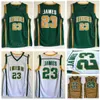 Irlandais St. Vincent Mary Jerseys High School Basketball LeBron James 23 Chemise College pour les fans de sport Université Respirant Cousu Équipe Vert Marron Blanc Hommes NCAA