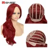 Perruques synthétiques Wignee ondulé longue perruque synthétique rouge pour les femmes partie moyenne cheveux fibre résistante à la chaleur américain Cosplay naturel Sexy pour 230227