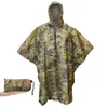 Vêtements de Pluie Imperméables Camouflage Imperméable Pliant pour la Randonnée Tactique Portable Poncho Hommes Imperméable Tourisme Packable Veste de Pluie Couverture Army RainWear 230329