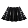 Skirts Womens Glossy Patent Leather Flared Miniskirt Club Bar Pole Dance Performance Costume Invisible Zipper ALine Short Mini 230329