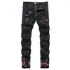 Jeans masculinos 2023 Vintage Hip Hop Ripped calças casuais de rua lavadas destruídas as calças jeans para retalhos masculinos