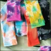 Shoe Parts Accessories Fashion Cotton Socks Women Men Tie Dye Long Skate Hip Hop Breathable Calf Length Korean Couple Basketball D Dh2B1