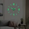 Zegary ścienne 3D świetliste zegar ścienny bezszramowe cyfrowe zegary ścienne DIY Acryl Muta naklejki kwarcowe ciche zegar do domowego biura dekoracje ściennej 230329