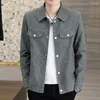 Kurtki męskie 2023 Wiosenna jesień zamsz mężczyzn Slim Fit Lapel Casual Bomber Jacket Business Social Office Coat