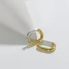 Hoop Earrings Kinel Authentic 925 Sterling Silver & Gold Double Color Simple For Women Fashion Geometric Fine Daily Jewelry