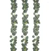 Fleurs décoratives 3 Pack Faux Eucalyptus Feuilles Guirlande Vignes 6.5ft Verts Pour Mariage Festif Décor Yard Arrangements