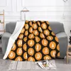 Blankets Bitcoin Gold Geek Flannel Blanket Cryptocurrency Blockchain Creative Throw Blankets for Sofa Bedding Lounge 125*100cm 230329