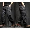 Men's Jeans Idopy Multi-pocket Cargo Men's Jeans Loose Straight Large Size 29-46 Military Army Denim Pants Trousers 230329