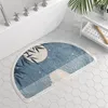 Tapijt pluche absorberende badkamer mat Morandi -stijl tapijt half ronde badkamer tapijt zachte badkamer zijkant vloer Mat Noordse ruige deurmat 230329