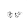 Stud-oorbellen Sterling-Silver-Jewelry Asymmetric Hearts of Love Earring 925 zilveren sieraden voor vrouwen