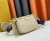 Projektant mody torba crossbody luksusowe mini 3-częściowe torebki damskie skórzane łańcuch krzyżowe torby na ciało wytłaczane monogramy Ulubione damskie makijaż torebka