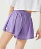 Womens lu Shorts Sport Yoga Skirts Running Shorts Solid Color Gril Tennis Skirt Anti Exposure Fitness Short Skirt LL709