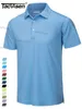Men's Polos TACVASEN Summer Casual T-shirts Mens Short Sleeve Polo Shirts Button Down Work Quick Dry Tee Sports Fishing Golf Pullover Y2303
