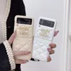 Luxe telefoonhoesjes voor Samsung Z Flip 4 3 1 2 eenvoudig leer geringde telefoonhoesje Zflip 3 voor mobiele telefoon met kaart